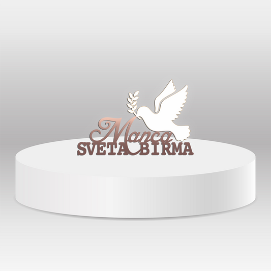 Cake topper – Sveta Birma z imenom